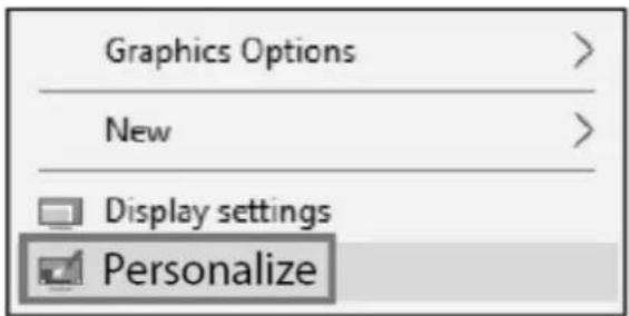 Graphics Options > New > Display settings Personalize