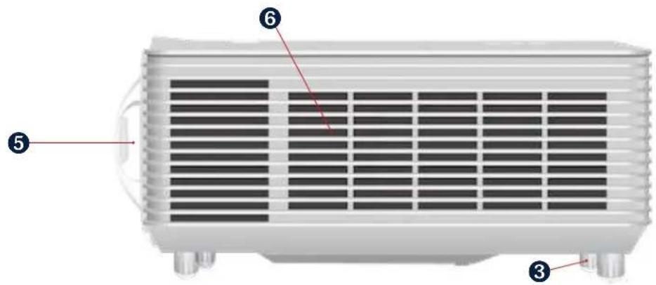 Diagram of a heat exchanger with numbered parts labeled 3, 5, and 6