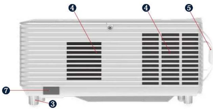 Labeled diagram of a heat exchanger or cooling unit with numbered components