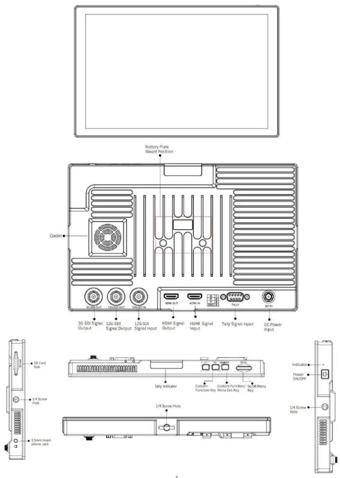 Feelworld S10 - Structure Instruction - 1