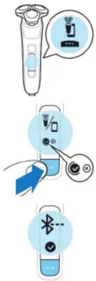 Diagram illustrating three-step smartphone usage process: remote control, wireless device with signal icons, and wireless device with Bluetooth signal.
