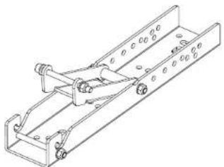 Technical line drawing of a mechanical bracket assembly (no text or symbols)