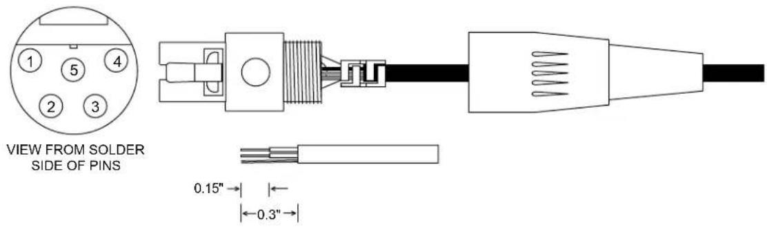 VIEW FROM SOLDER SIDE OF PINS 0.15" ← 0.3"