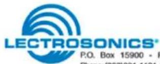 LECTROSONICS® P.O. Box 15900 - E Phone: (80)8024-1121