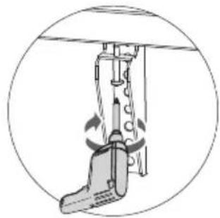 Diagram of a mechanical device inside a circular frame, showing motion arrows and no text or symbols