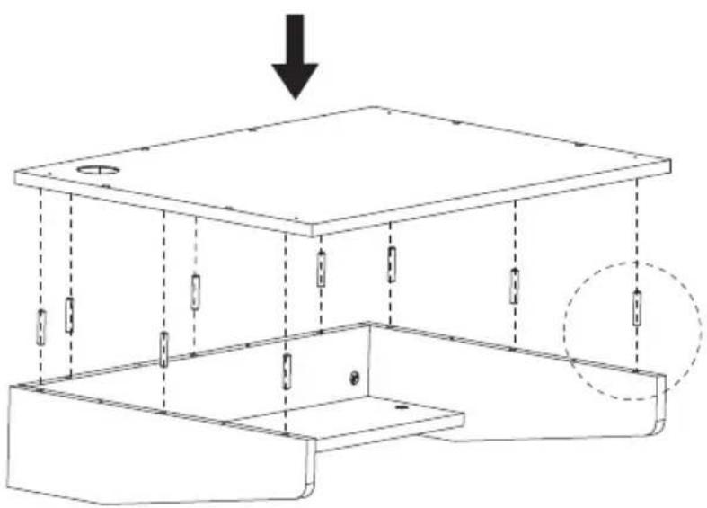 Technical line drawing of a mechanical assembly with no visible text or symbols
