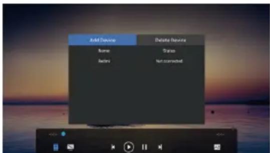 Add Device Delete Device Name Actions Not connected