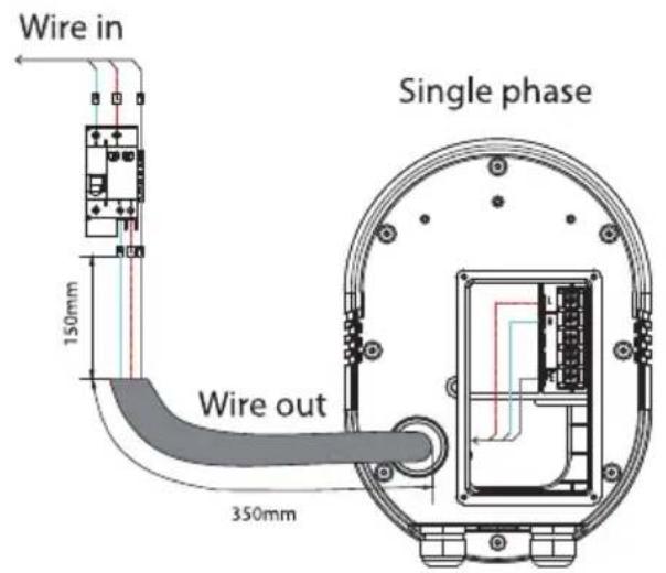 Wire in 150mm Wire out 350mm Single phase