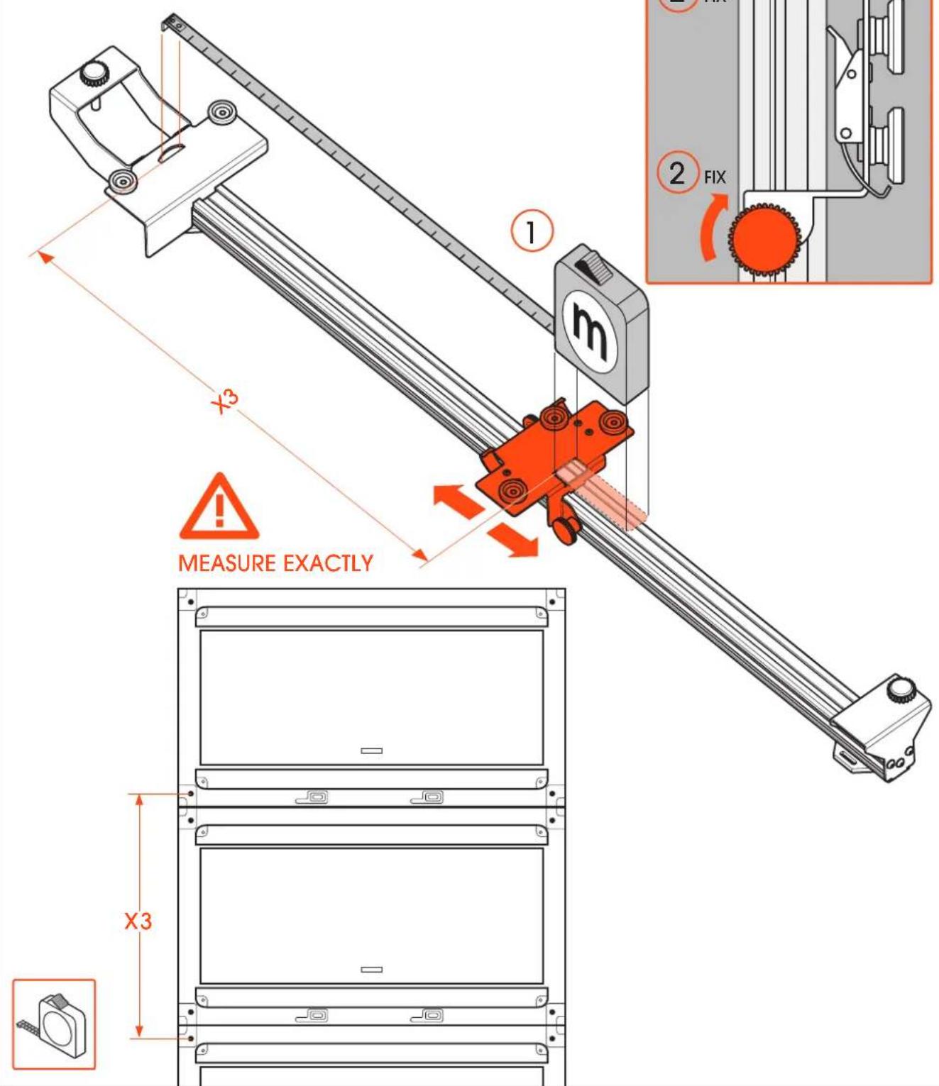 1 m x3 MEASURE EXACTLY X3 2 FIX