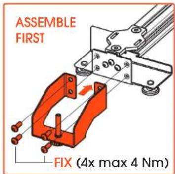 ASSEMBLE FIRST FIX (4x max 4 Nm)