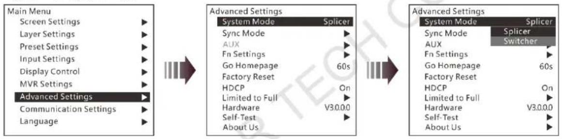 NovaStar J6 - System Mode - 1