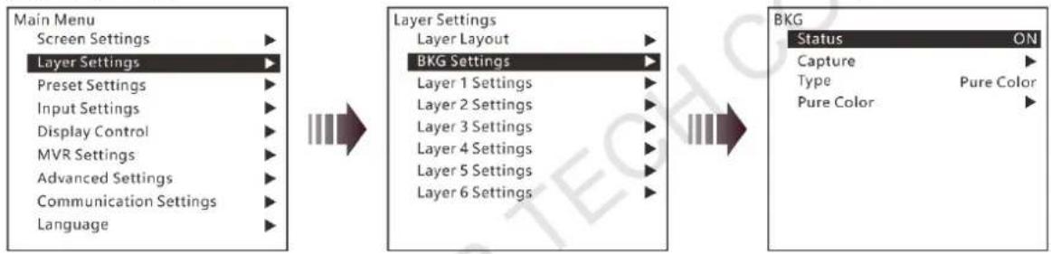 NovaStar J6 - BKG Settings - 1
