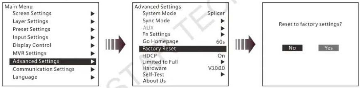 NovaStar J6 - Factory Reset - 1