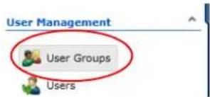 User Management User Groups Users