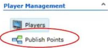 Player Management Players Publish Points