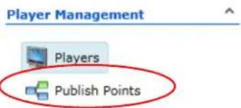 Player Management Players Publish Points