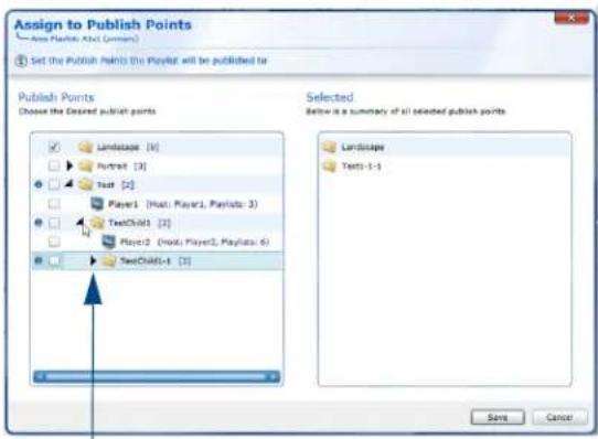 Assign to Publish Points Set the Publish Points (the Playlist will be published to) Publish Points Choose the Covered publish points Selected Below is a summary of all selected publish points Landscape Text1-1 Landscape Text1-1 Landscape Text1-1 Landscape Text1-1 Landscape Text1-1 Save Cancel