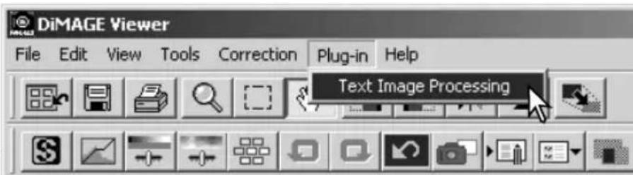 DiMAGE Viewer File Edit View Tools Correction Plug-in Help Text Image Processing