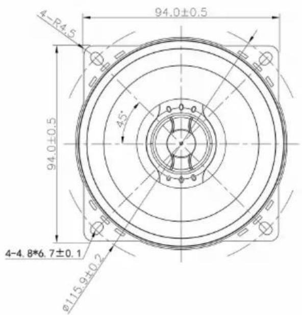 4-R4.5 94.0±0.5 4-4.8*6.7±0.1 φ115.9±0.2