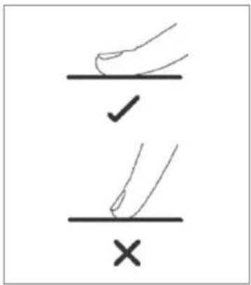 Diagram showing hand-drawn checkmark and cross symbols on a horizontal line, possibly indicating correct or incorrect actions.