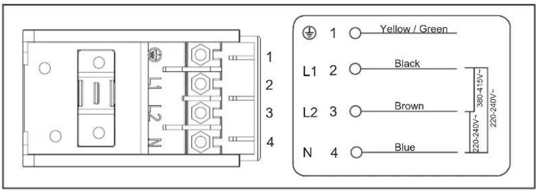 MIDEA MC-CH6002 - Connecting the hob to the mains power supply - 1