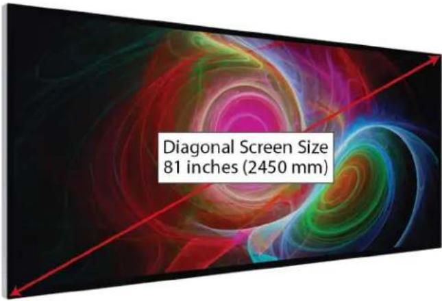 Diagonal Screen Size 81 inches (2450 mm)