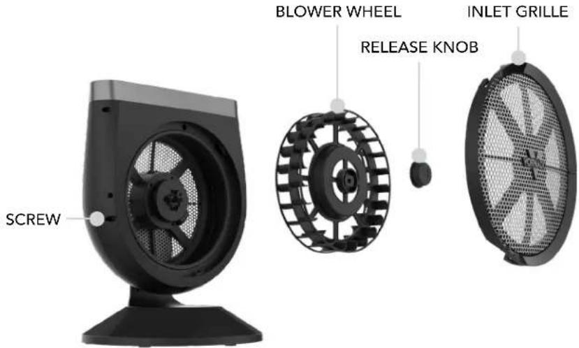 SCREW BLOWER WHEEL RELEASE KNOB INLET GRILLE
