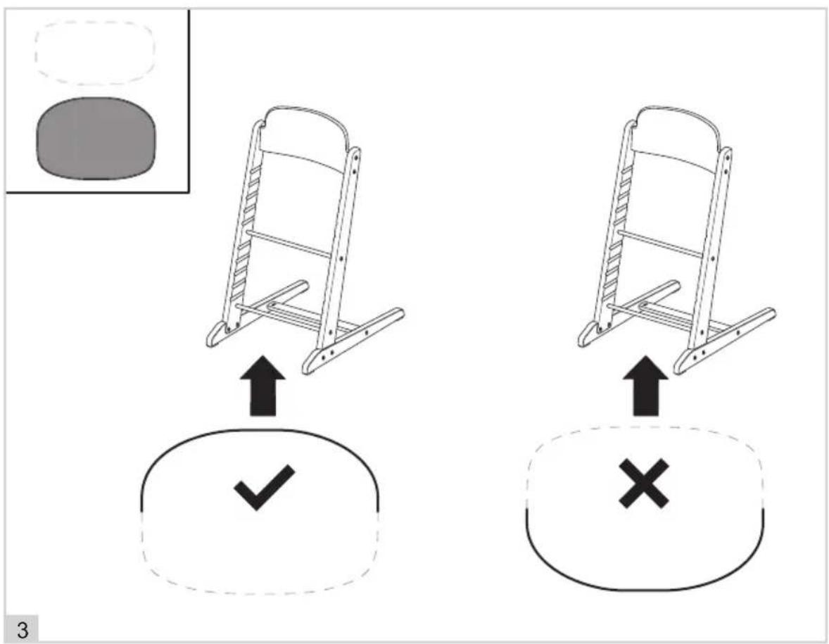 Diagram illustrating two steps to adjust a ladder, with checkmark and cross symbols indicating correct and incorrect actions.