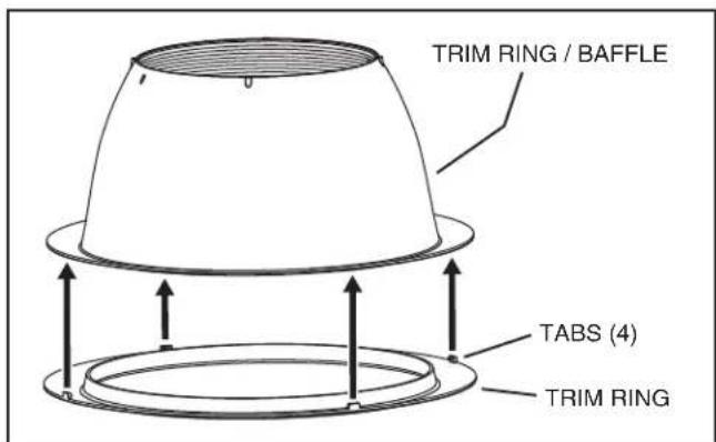 TRIM RING / BAFFLE TABS (4) TRIM RING