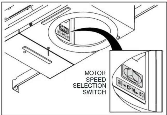 MOTOR SPEED SELECTION SWITCH 80→CFM→50