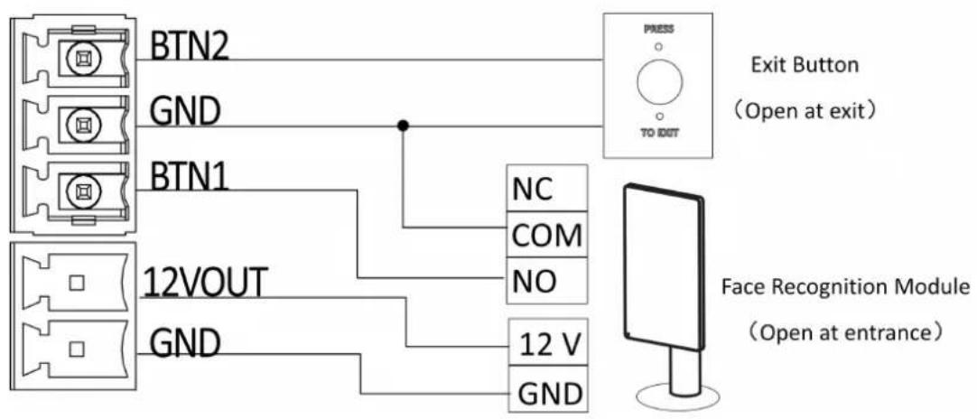 Hikvision DS-K3B530LX - Exit Button Wiring - 1