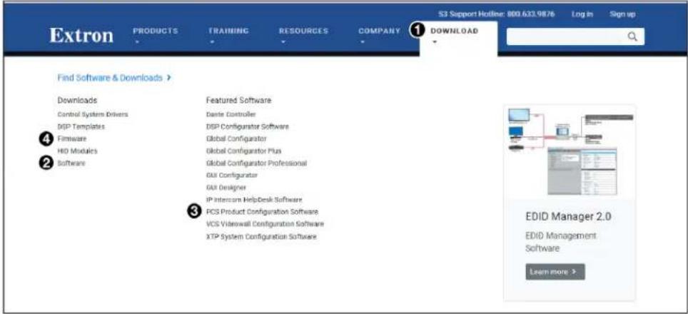 Extron PRODUCTS TRAINING RESOURCES COMPANY 1 S3 Support Hodline: 800.633.9876 Log in Sign up DOWNLOAD Find Software & Downloads > Downloads Control System Drivers DSP Templates Firmware HIO Modules Software Featured Software Dante Controller DSP Configurator Software Global Configurator Global Configurator Plus Global Configurator Professional GUI Configurator GUI Designer IP Intercom HelpDesk Software PCS Product Configuration Software VCS Videowall Configuration Software XTP System Configuration Software EDID Manager 2.0 EDID Management Software Learn more >
