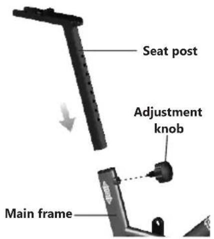 Seat post Adjustment knob Main frame