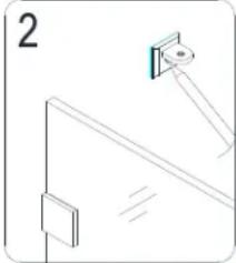 Simple line drawing of a wall-mounted device with a mounted sensor (no text or symbols)