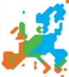 Colorful abstract illustration of a human figure in Europe, with no text or symbols present.