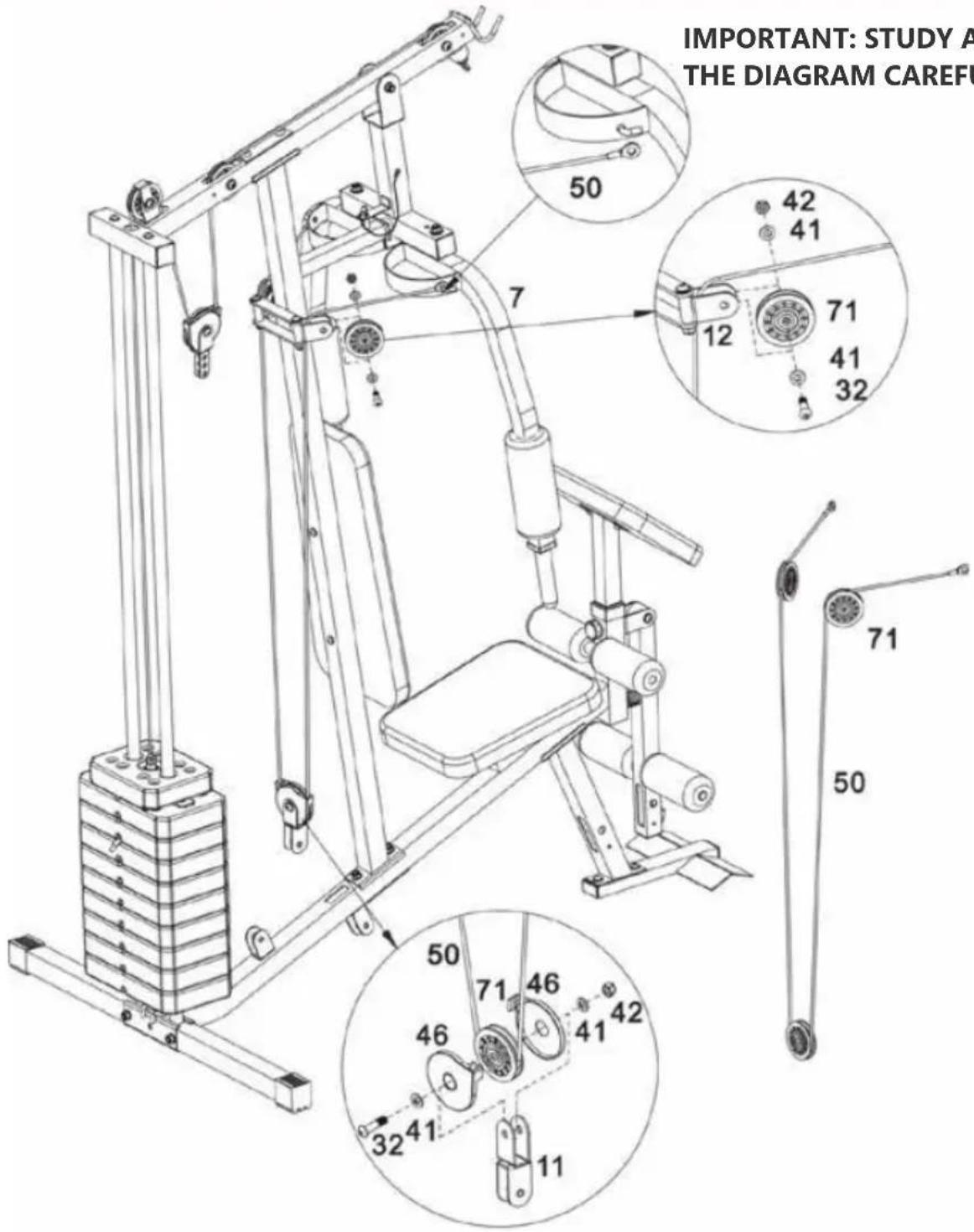 IMPORTANT: STUDY A THE DIAGRAM CAREFU 50 42 41 71 41 32 71 50 50 50 71 46 46 41 42 32 41 11