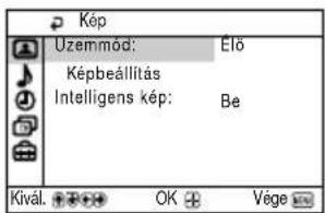 Kép Uzemmód: Élő Képbeállítás Intelligens kép: Be Kivál. OK Vége