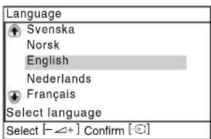 Language Svenska Norsk English Nederlands Français Select language Select [−∠+] Confirm [∅]