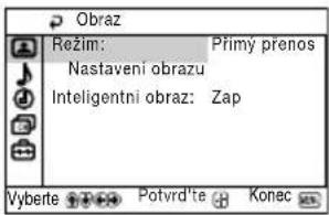 Režim: Prímý prenos Nastavení obrazu Inteligentní obraz: Zap