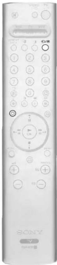 White Sony remote control with keypad and buttons (no readable text or symbols beyond branding)