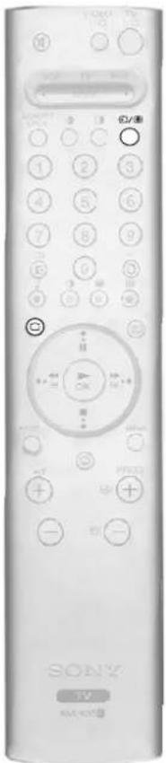 White Sony TV remote control with keypad and buttons (no readable text or symbols beyond branding)