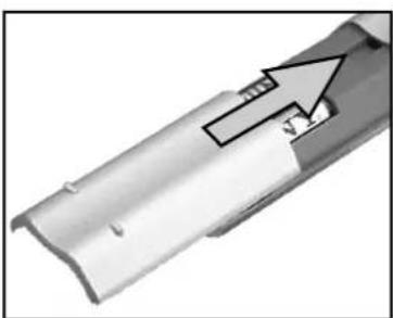 Close-up of a metallic mechanical component with an arrow pointing to a feature (no visible text or symbols)