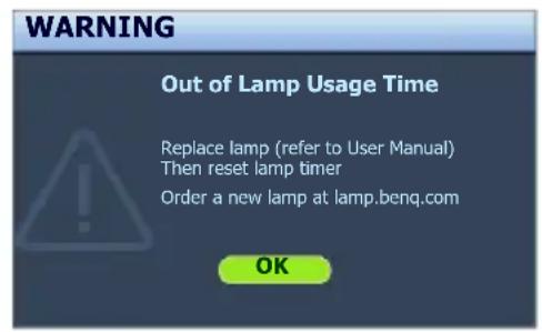 BENQ MS513P - Timing of replacing the lamp - 5