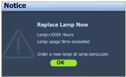 BENQ MS513P - Timing of replacing the lamp - 4