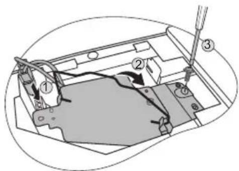 Technical diagram of a vehicle chassis with numbered components and wiring annotations