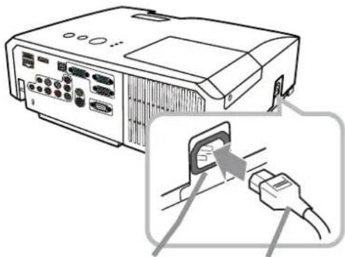 HITACHI CP-X3011NEF - Connecting to a power supply - 1