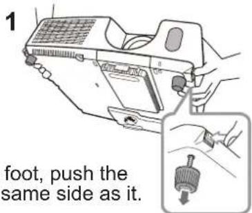 1 foot, push the same side as it.