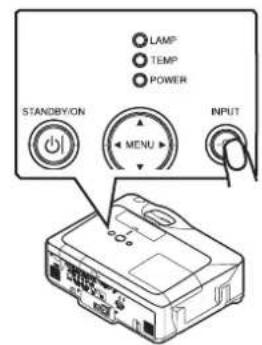 LAMP TEMP POWER STANDBY/ON MENU INPUT