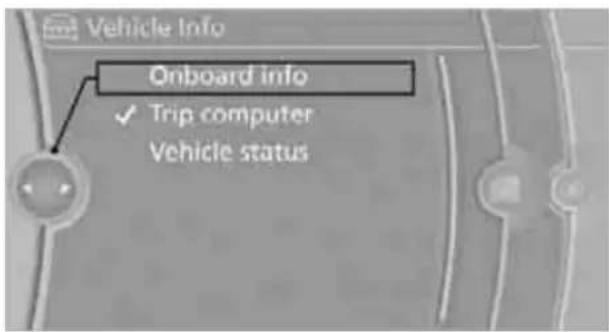 Vehicle Info Onboard info ✓ Trip computer Vehicle status