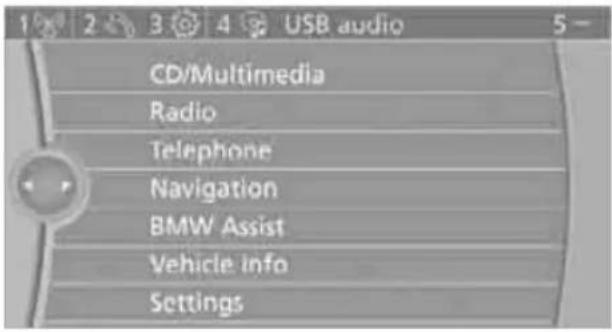 CD/Multimedia Radio Telephone Navigation BMW Assist Vehicle Info Settings